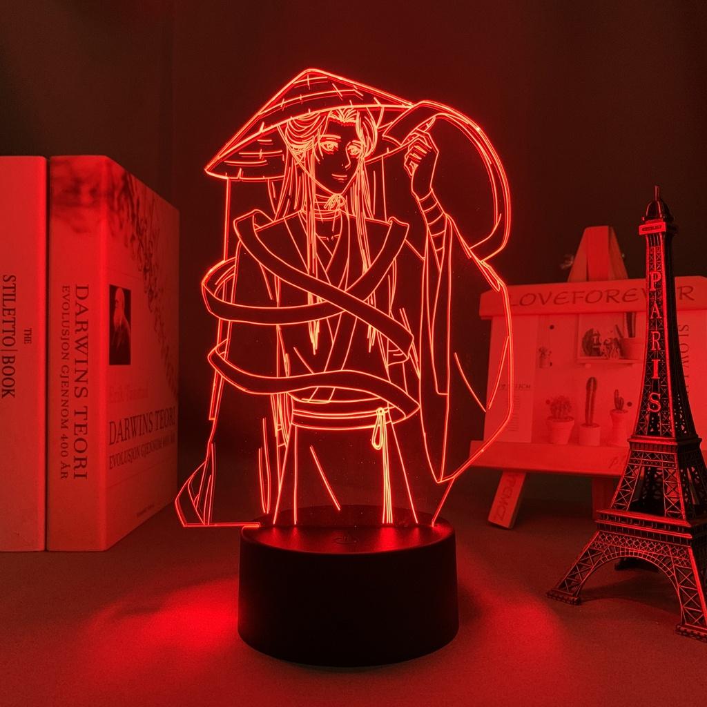 

Благословение ночника от Anime Heaven Official Tian Guan Ci Fu Led Light Hua Cheng, красочная лампа для спальни, подарок на день рождения, Рождество, Новый год black base remote синий