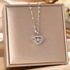 Women's Silver Titanium Steel Necklace with Micro-Inlaid Zircon - Elegant, Durable Clavicle Chain Jewelry