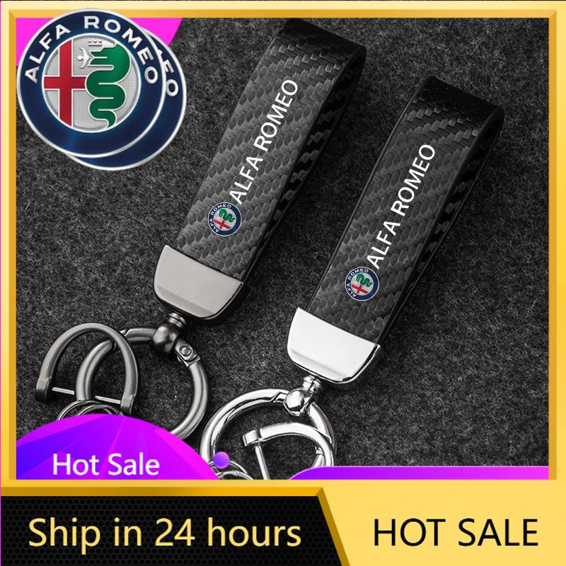 Autoaufkleber Für Alfa Romeo Hochwertiges Leder Auto Logo Schlüsselanhänger Schlüsselanhänger Zubehör Für Alfa Romeo 4C 159 166 Spider Giulia 156