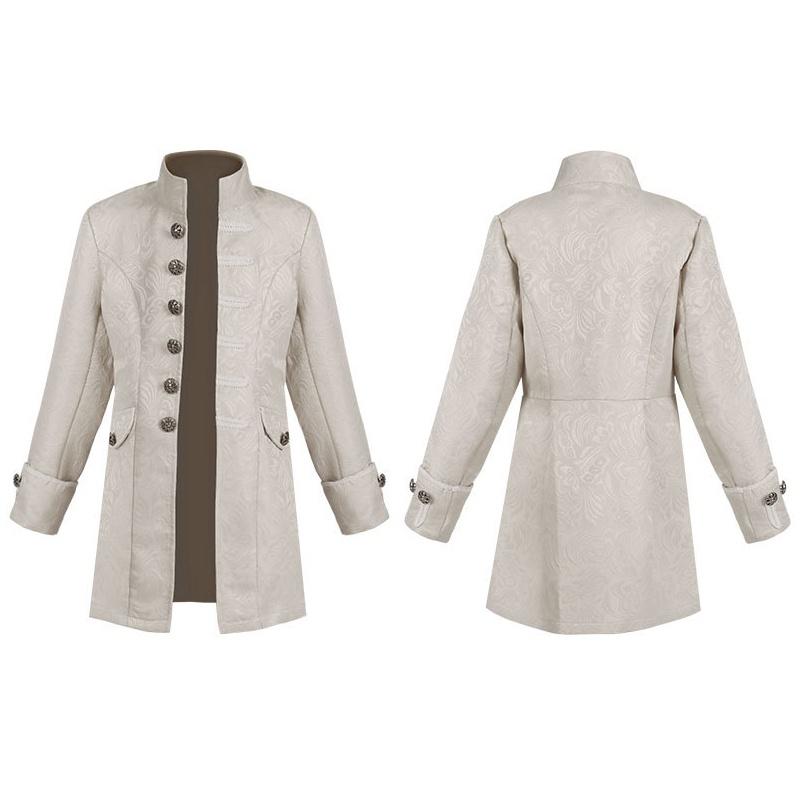 2022 New Fashion European And American Boys' Formal Coat In Solid Color Stylish Steampunk Retro Stand Collar
