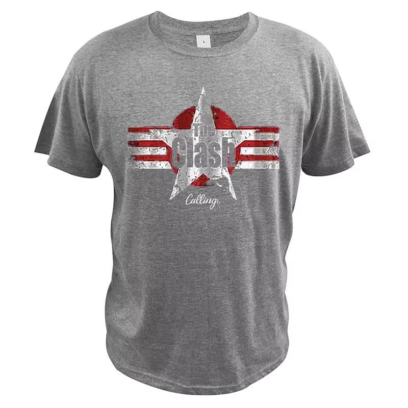 

The Clash Band Flag T-Shirt Punk Rock Band Men s T Shirt Cool Casual Summer Breathable 100% Cotton Top 2XL