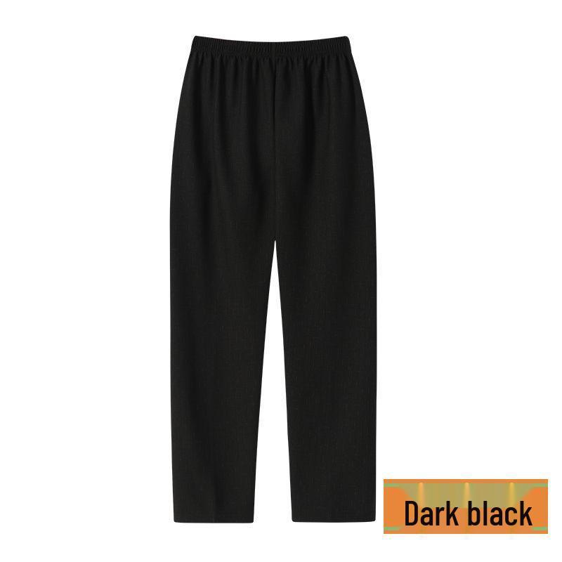 

Spring-Summer Elastic Waist Cropped Pants for Mothers & Grandmothers with Slanted Pockets Dark Check Summer 2335-3