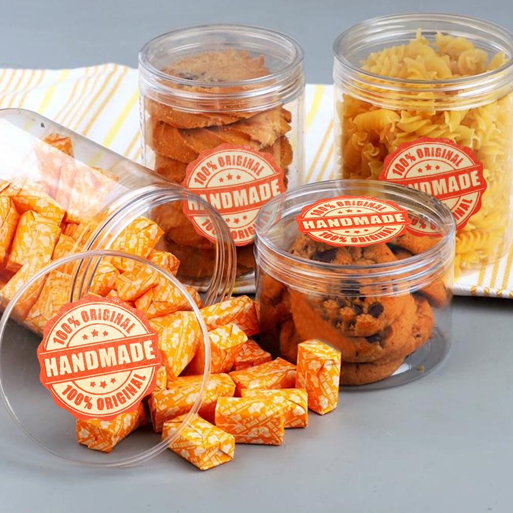 About 500pcs Orange Handmade Stickers 25mm Wedding Stickers for Party Favors Decoration Envelope Seals Stationery Stickers