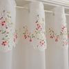 Colorful Cherry Blossom Pastoral Curtain Floral Embroidery Gauze Curtain Kitchen Bay Window Door Semi-shading for Home Door Decor