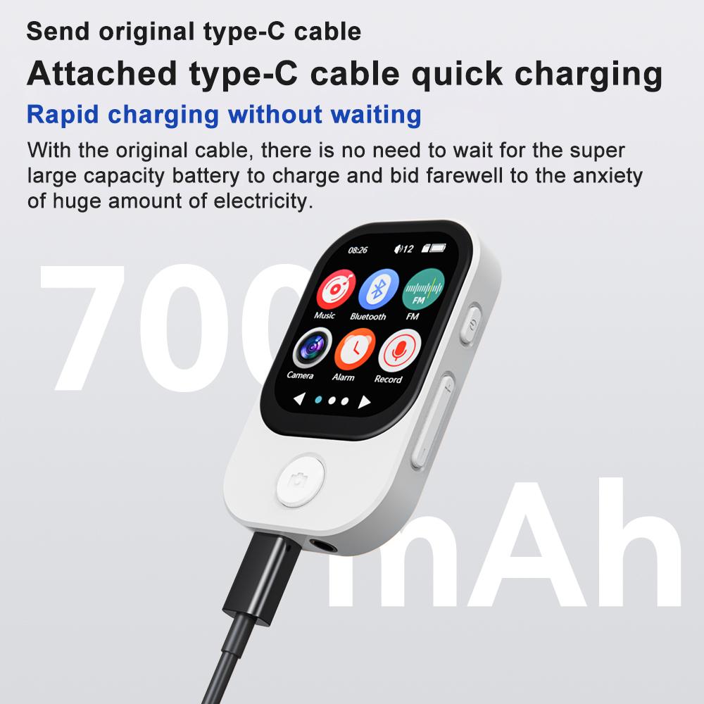 Portable Music Player Bluetooth 5.4 HiFi Lossless Audio MP4 Walkman Touch Screen Built-in Speaker Recorder Camera Video Player FM E-book