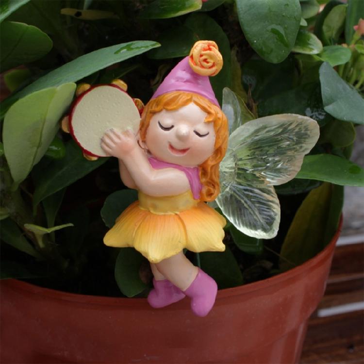 Harz Musikfee Figur Bunte Feen am Stiel Garten Miniatur Dekoration