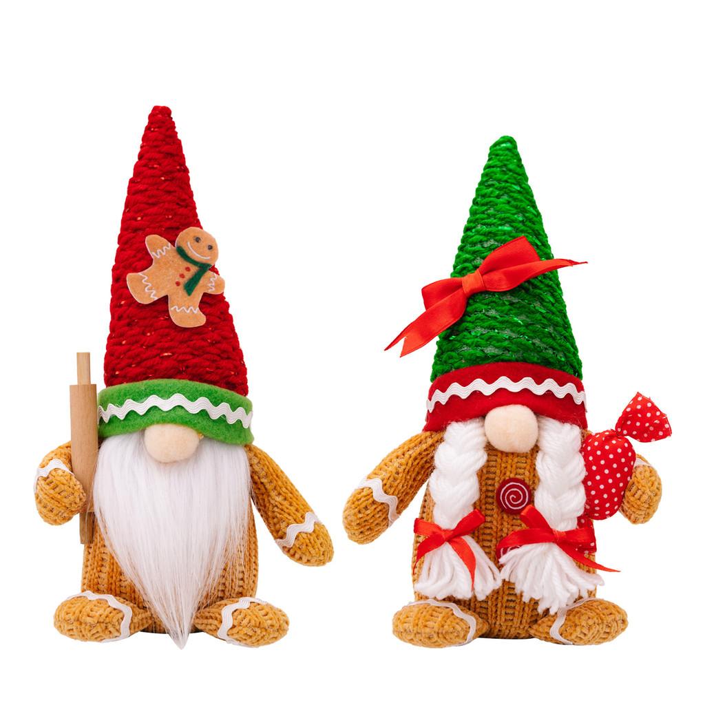 Gingerbread Joyful Man Figurine Whimsical Red And Green Holiday Decoration For Christmas