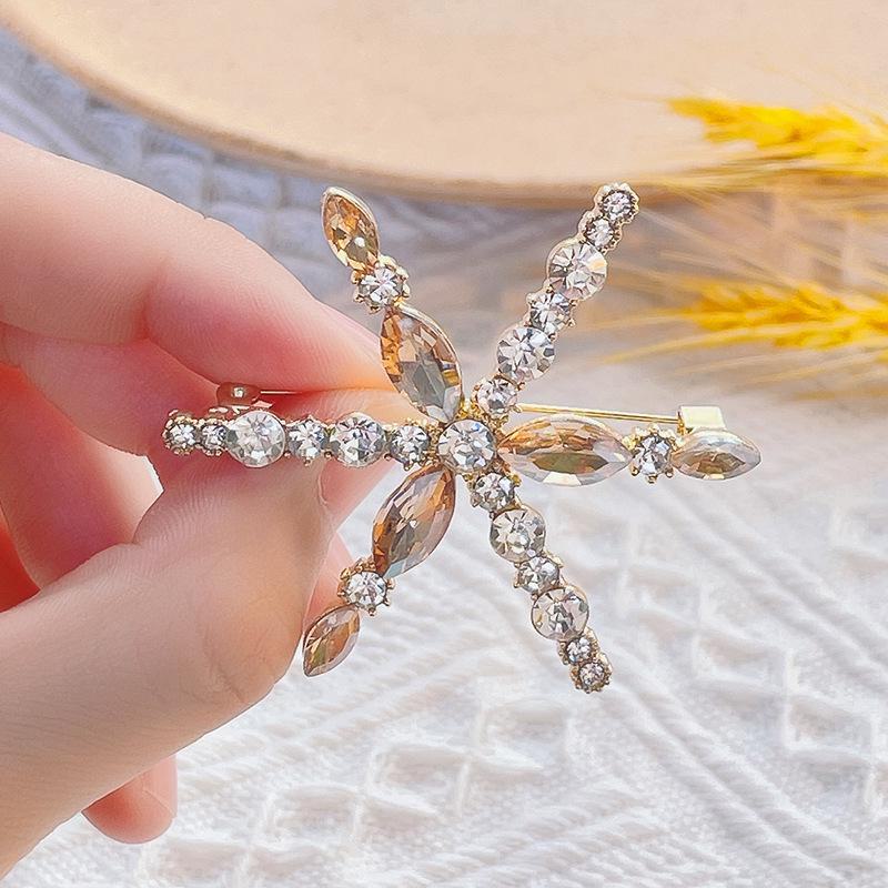 High-End Pearl & Rhinestone Butterfly Brooch for Women's Fashion Suits and Scarves