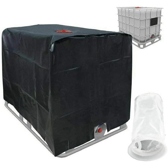 IBC Container Black Foil Cover Sun Protective Hood for Rain Water Tank 1000L