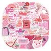 60-Piece Pink Cartoon Graffiti Sticker Set for DIY Notebooks and Water Bottles