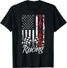 Steagul American Mașină de curse pe pistă de pământ Bicicletă Șofer Pilot Cadou Tricou Unisex