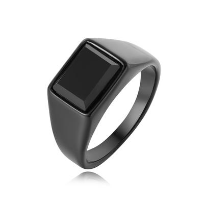 2026 Jewelry, Stylish and Simple European and American Personality Black Gemstone Men's Jewelry Exquisite Accessories Gift Ring