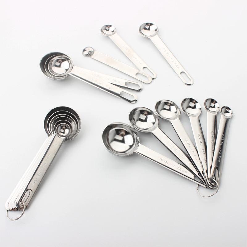 Modern Stainless Steel Measuring Spoon Set For Baking And Coffee With Clear Measurements