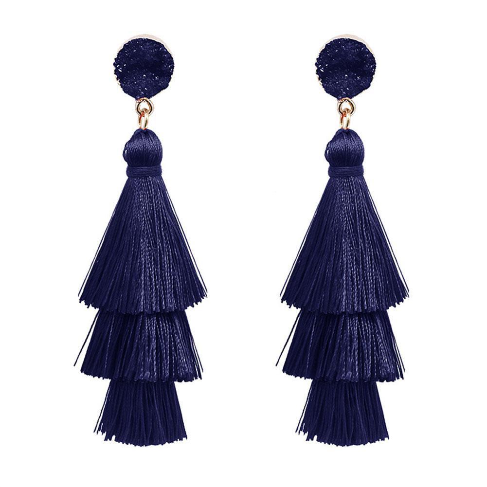 Women Fashion Bohemian Style Earrings Long Tassel Eardrop Dangle Earrings Fashion Jewelry
