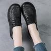 First layer cowhide summer new soft-soled mother shoes retro sandals women's hollow breathable thick-soled hole shoes