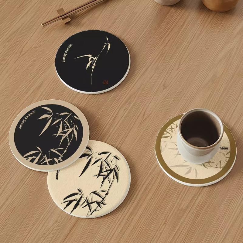 Wabi Sabi Style Japanese Hard Diatom Mud Coasters Absorbent Heat Resistant Pads for Coffee Tea Table Mat