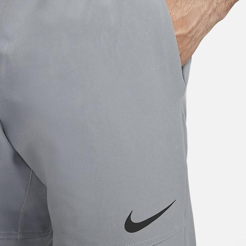 Nike Pro Vent Max Jednobarevné Stahovací Šňůrkou Ležérní Tréninkové Pletené Kalhoty s Fleecovou Podšívkou Pánské Spodky Particle-Grey DQ6592-073