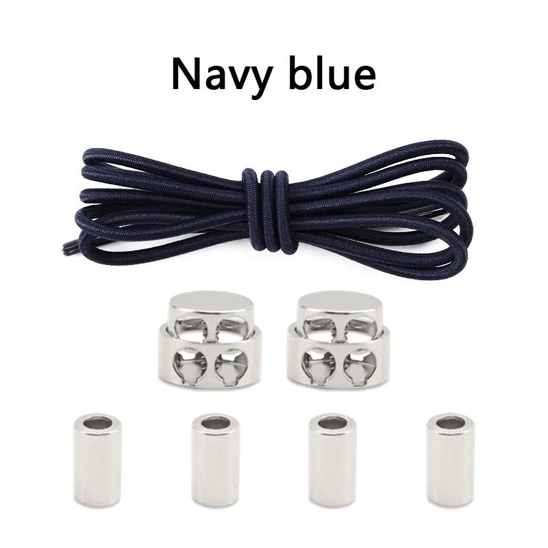 1 Pair Round Elastic Shoe Laces No Tie Shoelaces Tieless Metal Spring Buckle Shoelace for Kids Adults Elderly One Size Fit All