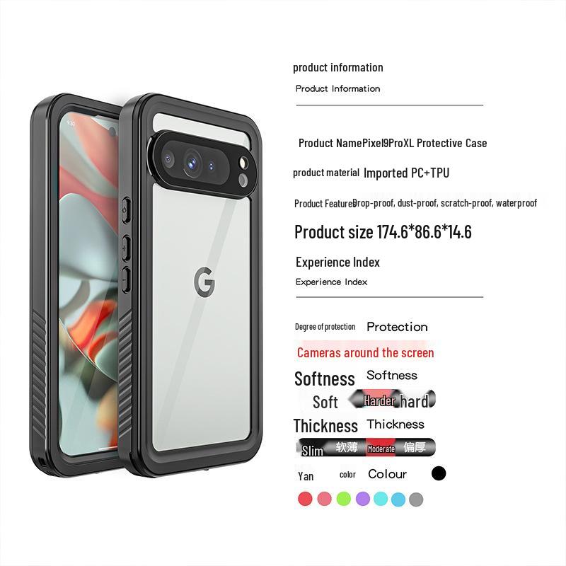 Full Coverage Waterproof and Drop-Proof Case for Google Pixel 9PROXL - Perfect for Outdoor Diving