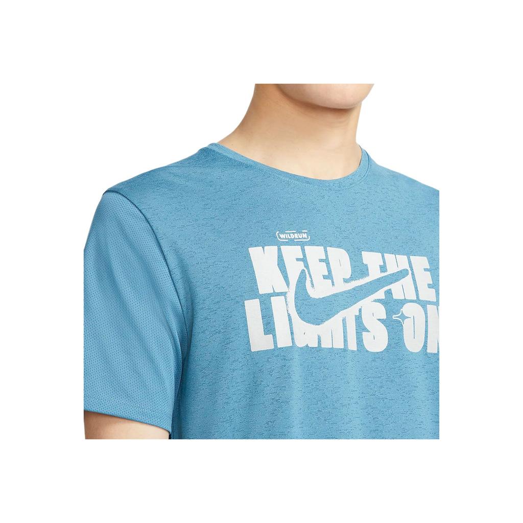 Nike Logo Short Sleeve Round Neck T-Shirt Men tops Blue DD5277-415