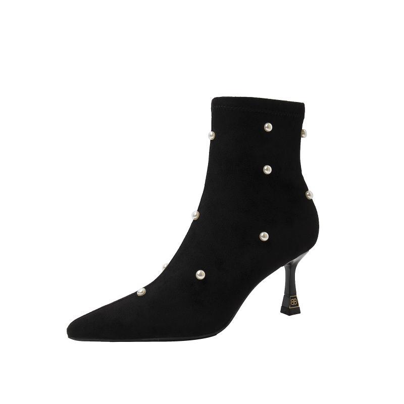 

New Pearl Slim Pointed High Heel Short Boots for Women