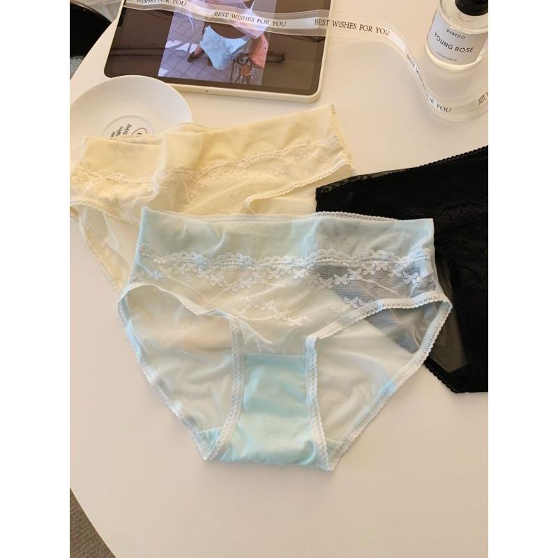 Ladies Summer Light Luxury Sexy Lace Careful Machine Waist Triangle Briefs