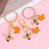 Keychain Pendant Decorative Bee Shape Keychain with Rhinestones Dripping Oil Compact Lightweight Versatile Backpack Accessory