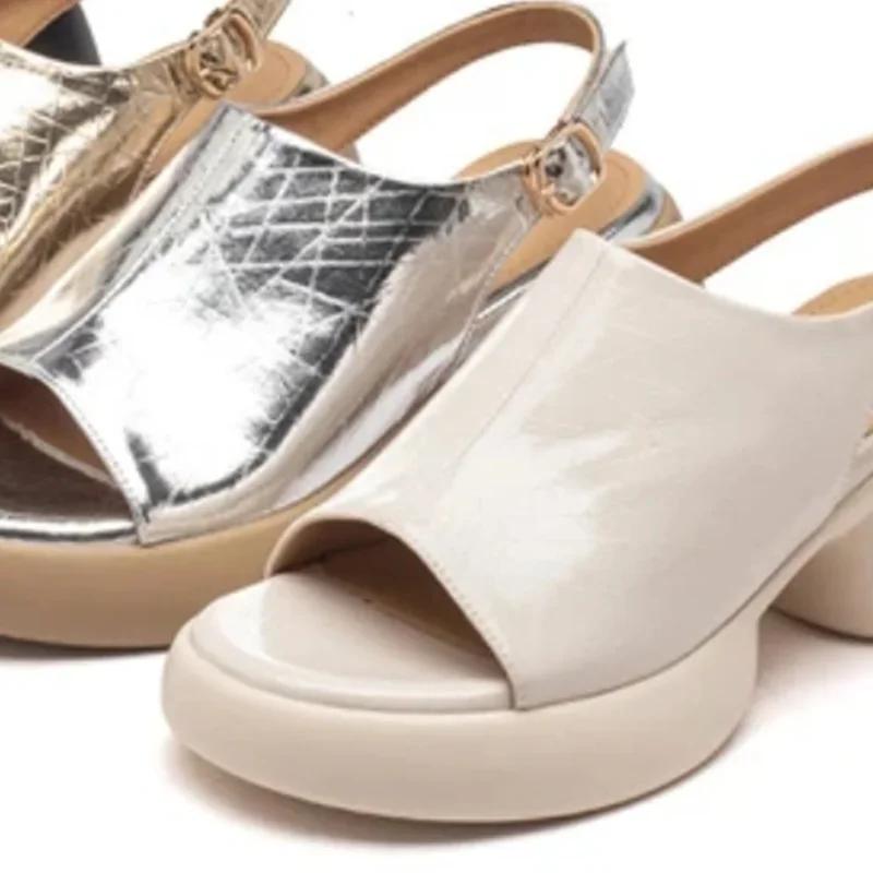 Fashion Women Sandals High Heels Casual Shoes Summer Fashion Chunky Woman Slippers 2025 Trend Brand Walking Cozy Zapatillas De Mujer
