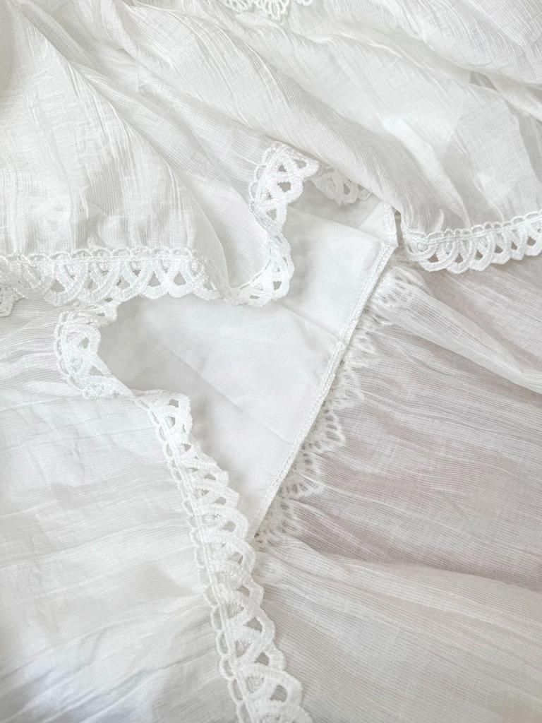 Koreanischer Stil A-Linien-Spitzenbesatz Midi-Rock 2026 - Hochtailliertes Schichtkuchen-Design