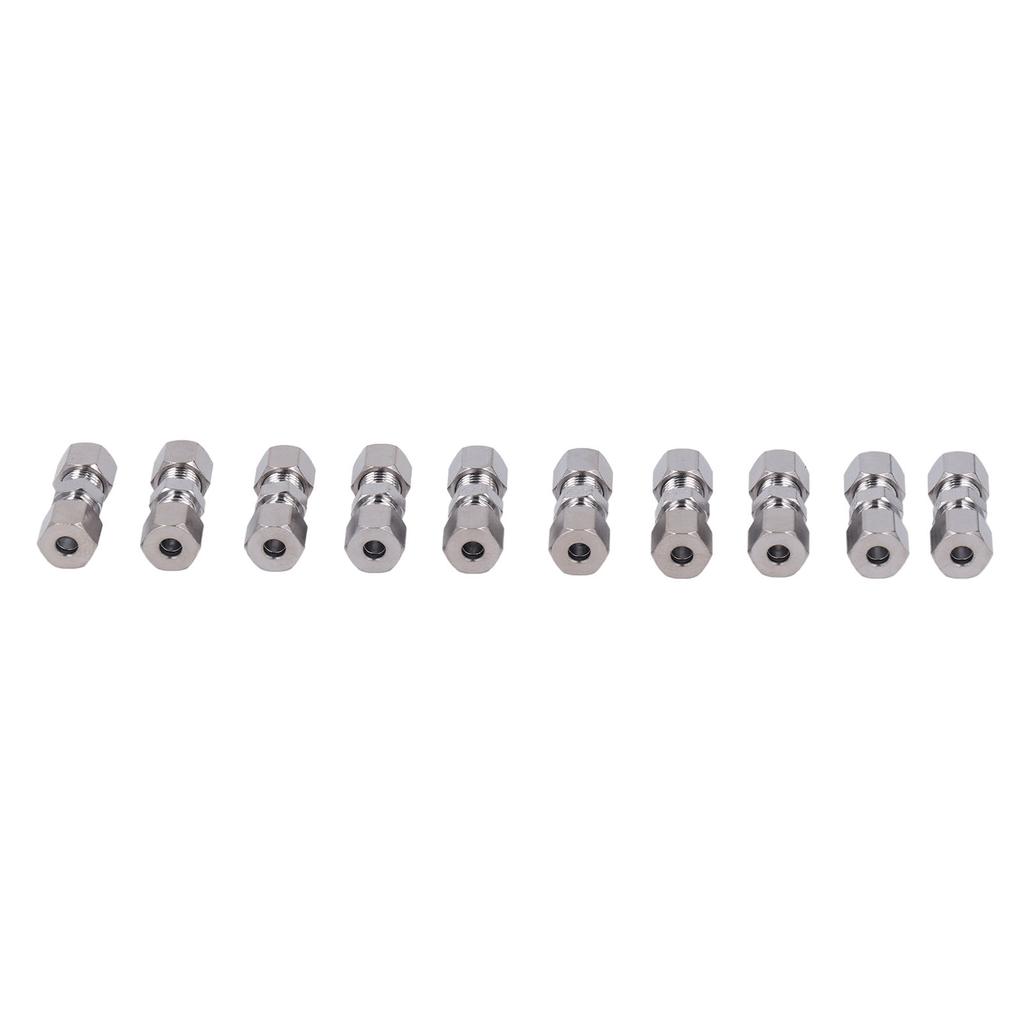 10Pcs Brake Line Connector Chrome Plated Copper Brake Pipe Fitting for 4.75mm Dia Tube