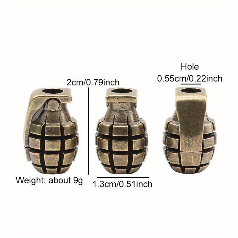 Perline per Coltello in Ottone a Forma di Granata EDC Fai da te Braccialetti Intrecciati in Paracord Cordino Portachiavi Ciondoli Accessori Strumento da Esterno Appendini