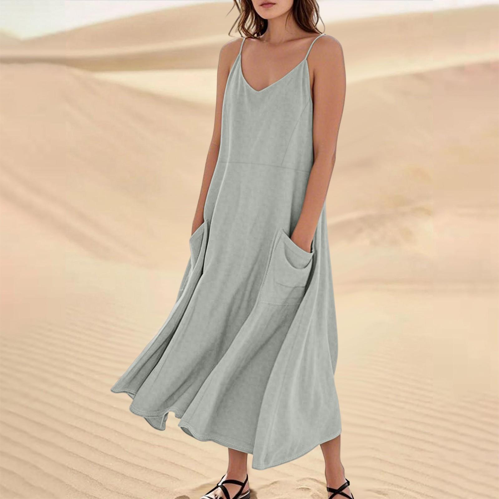 

Жіночі літні повсякденні вільні довгі пляжні сукні для відпустки M