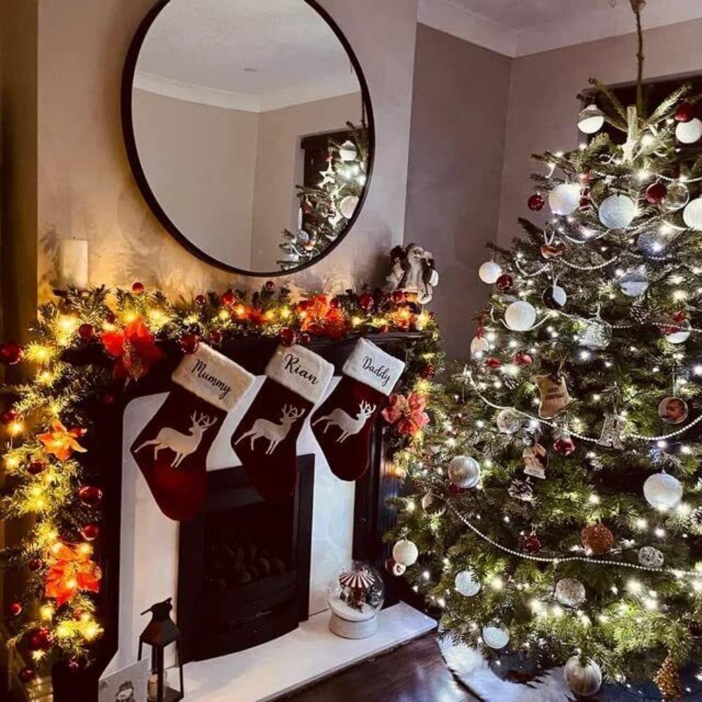 Ghirlandă de Crăciun suspendată pentru ușă cu lumini LED Decorațiuni de Crăciun Decorațiuni pentru bradul de Crăciun din ratan