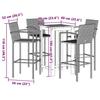 VidaXL Ensemble de bar de jardin 5 pcs gris bois massif acacia rotin, table et chaises de bar d'extérieur, ensemble de 3295277