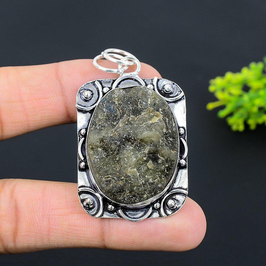 Labradorite Gemstone Handmade 925 Sterling Silver Jewelry Pendant 2.36" N6s22