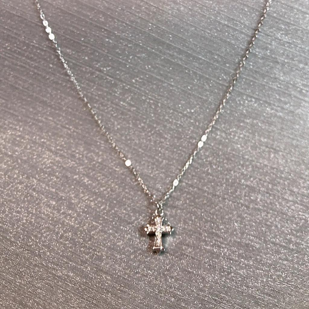 New 925 Sterling Silver Cross Necklace Simple Style Geometric Style Woman Pendant Choker Birthday Gift Exquisite Jewelry