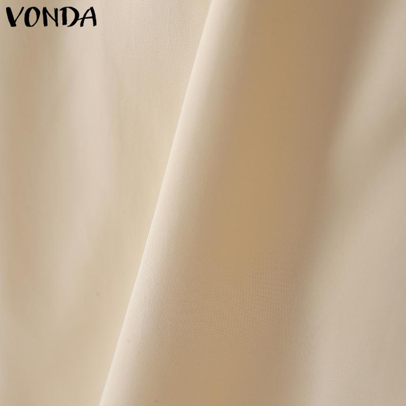 VONDA Summer Women Navy Neck Short Sleeve Stitching Striped Buttons Casual Blouse Tops