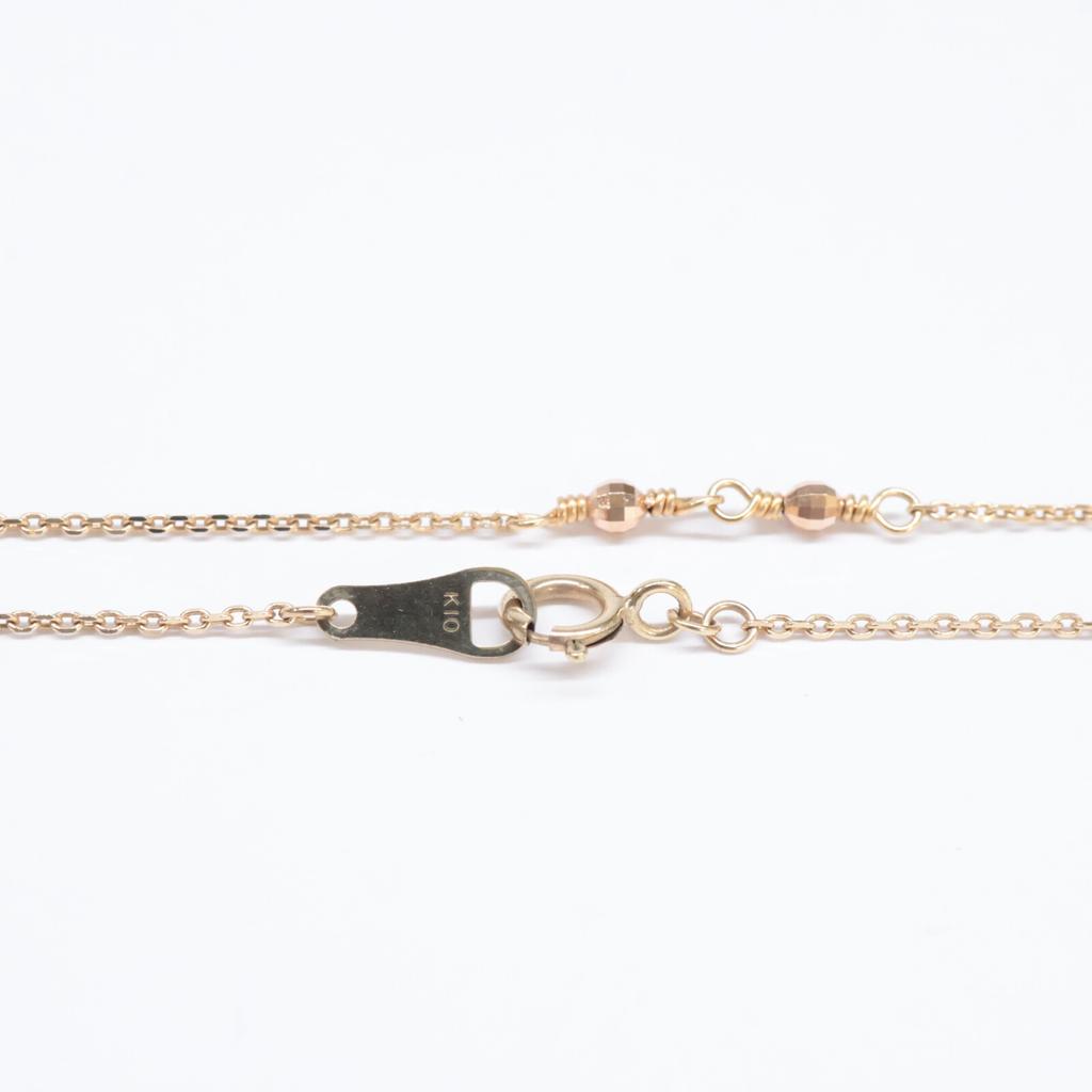 agete [Beautiful Condition] K10 Mirror Ball Long Necklace Yellow GoldUsed