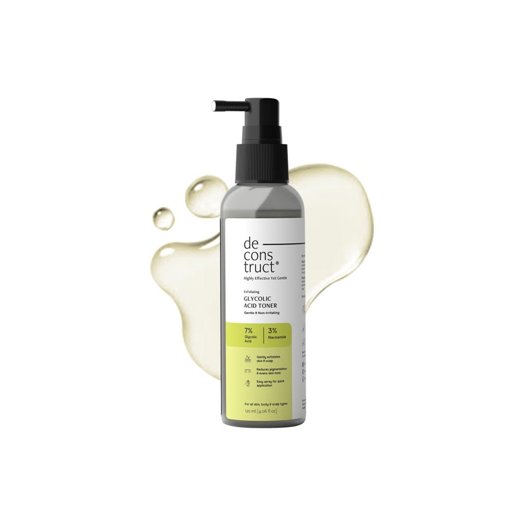Deconstruct Exfoliating 7% Glycolic Acid Toner with 3% Niacinamide, Multi-Functional Non-Irritating Exfoliating Toner For Face,Body,Underarms & Sca
