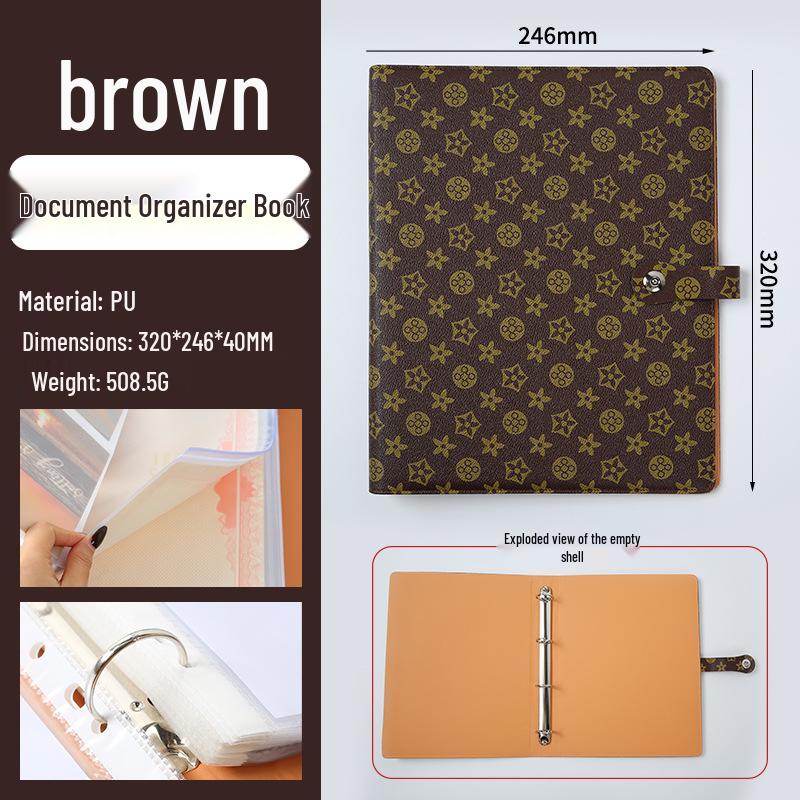 A4 Leather Family Document Organizer: Large Capacity for Birth Certificates, Tickets, Passports, and more.