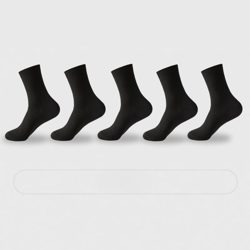 

Мужские повседневные носки из бамбукового волокна, дышащие, средней длины, для делового человека 5 pairs чёрный