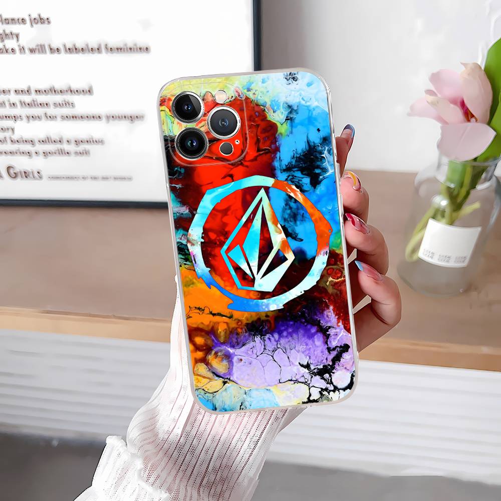 V-Volcom LOGO Fashion Phone Case For IPhone 17 16 15 Plus 14 13 Mini 12 11 Pro Max Soft Shell Cover