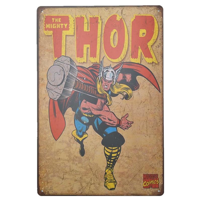 Classic Creative Cartoon Superhero Tin Sign For Bar Pub Home Wall Decor Retro Metal Poster