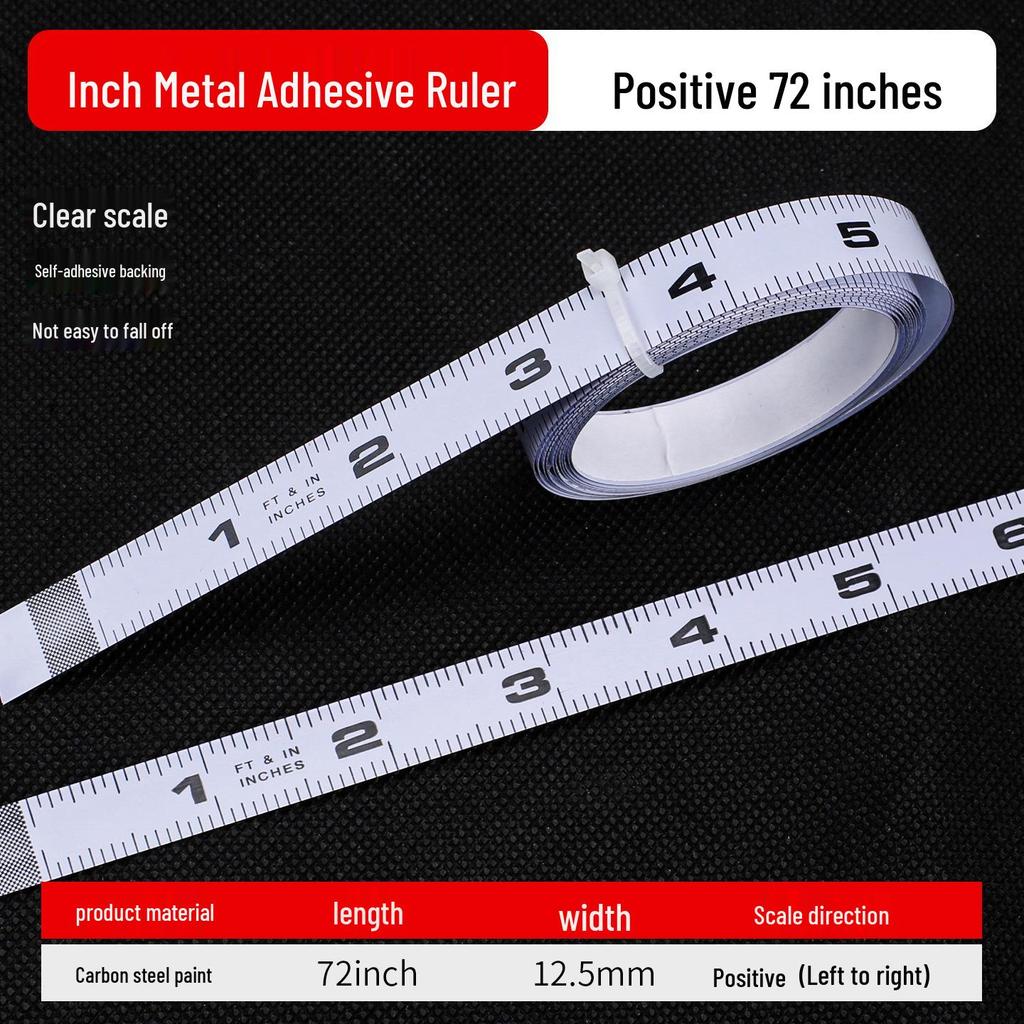 Imperial Self-Adhesive Ruler Strip for Table Saw – Metal, Scaled Sticker with Glue