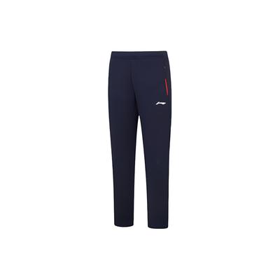 Li Ning Plain Logo Print Straight Leg Knitted Sports Pants Unisex Bottoms Ink-Blue AKLS999-1