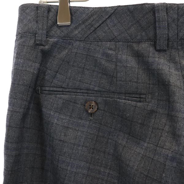 Lanvin Wyprodukowane w Japonii Spodnie typu slacks z mieszanki wełny w kratę 48 szare Męskie Używane