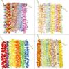 50Pcs Hawaiian Party Flower Garlands Color Garland Necklace Tropical Beach Party Decoration Props