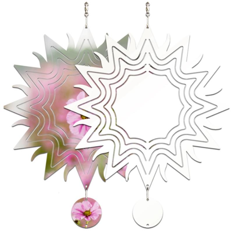 AD23-4Pcs 8 Inch Sublimation Wind Spinner Blanks 3D Wind Spinners Hanging Wind Spinner For Indoor Outdoor Garden Decoration