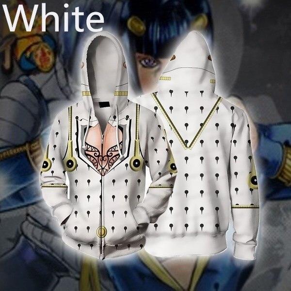 Japan Anime JoJo's Bizarre Adventure 3D Print Dragkedja Huvtröjor Cosplay Mode Huvtröjor Jacka