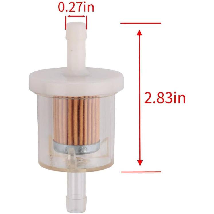 49019-0027 Kraftstofffilter für Brigs und Stratton 691035 493629 84001895 5065 Ersetzt für Kawasaki 49019-7001 49019-7005 49019-0014 1/4" Inline-Kraftstoff